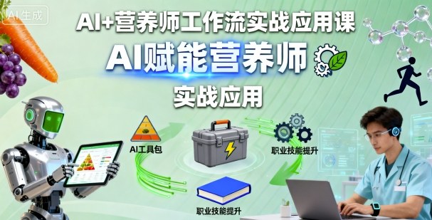 AI+营养师工作流实战应用课，AI赋能营养师
