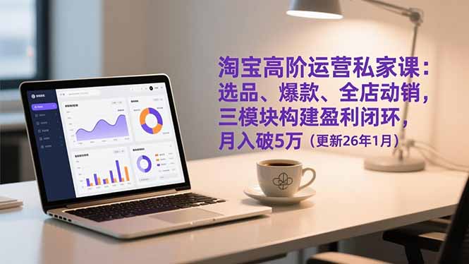 (17080期)淘宝高阶运营私家课:选品、爆款、全店动销,三模块构建盈利闭环,月入破5万(更新26年1月)