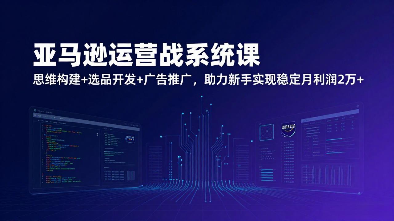 （17311期）亚马逊运营实战系统课，思维构建+选品开发+广告推广，助力新手实现稳定月利润2万+（更新）