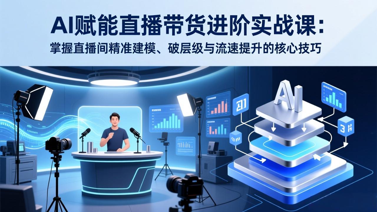 (17405期)AI赋能直播带货进阶实战课:掌握直播间精准建模、破层级与流速提升的核心技巧