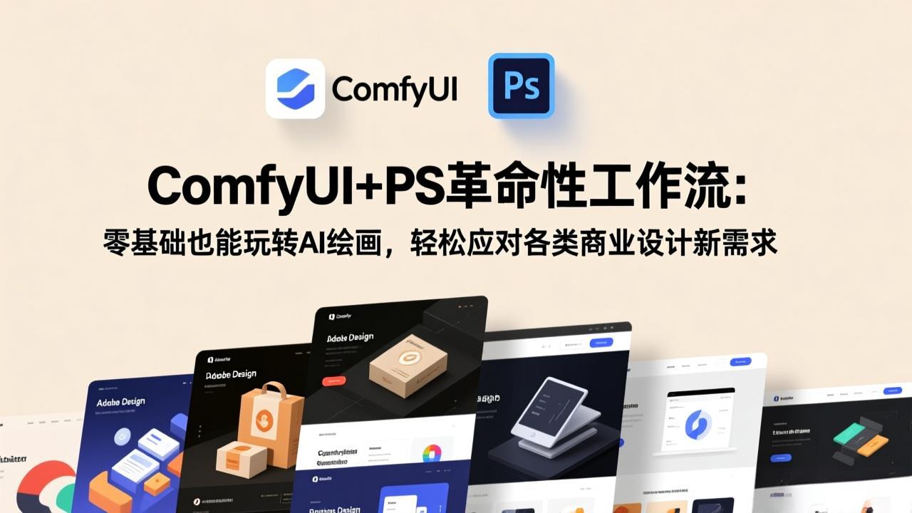 (17512期)ComfyUI+PS革命性工作流:零基础也能玩转AI绘画,轻松应对各类商业设计新需求