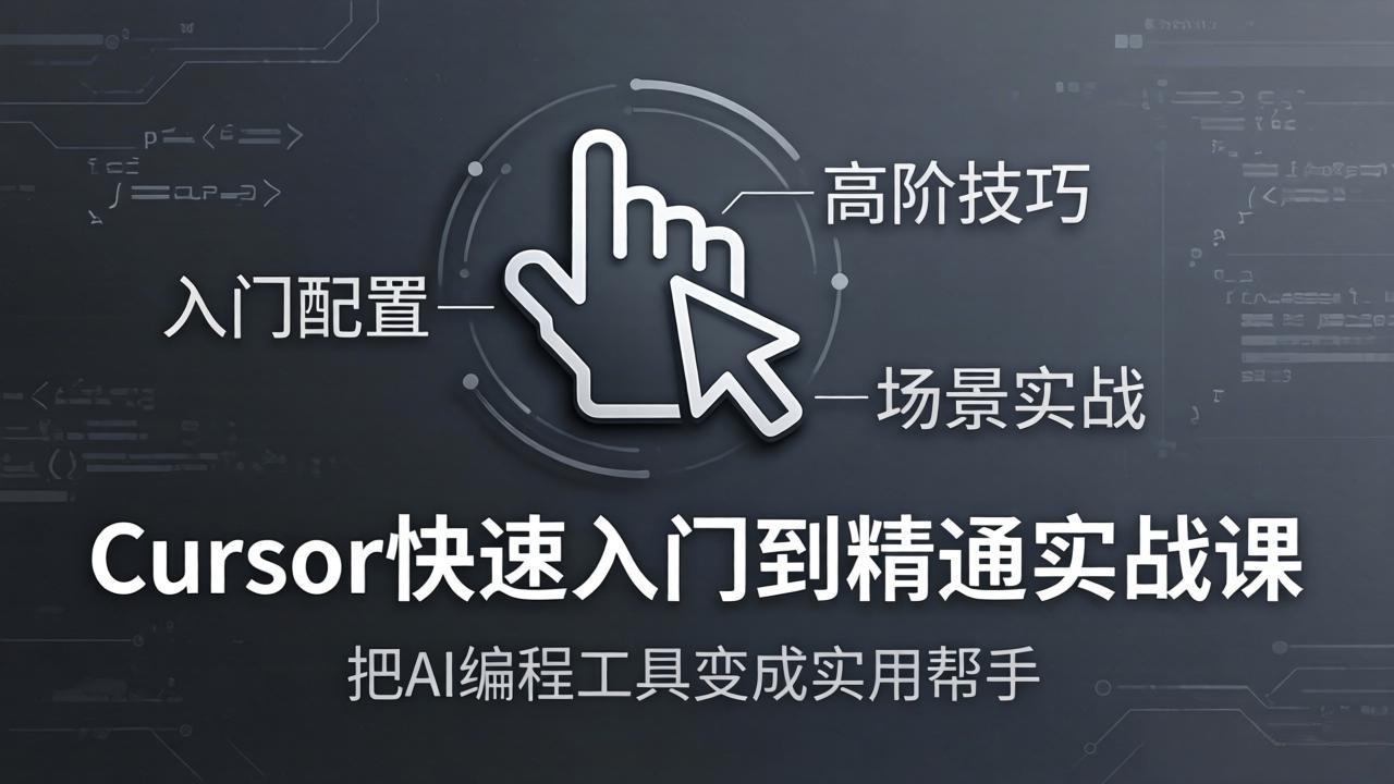 （17794期）Cursor快速入门到精通实战课：入门配置+高阶技巧+场景实战，把AI编程工具变成实用帮手