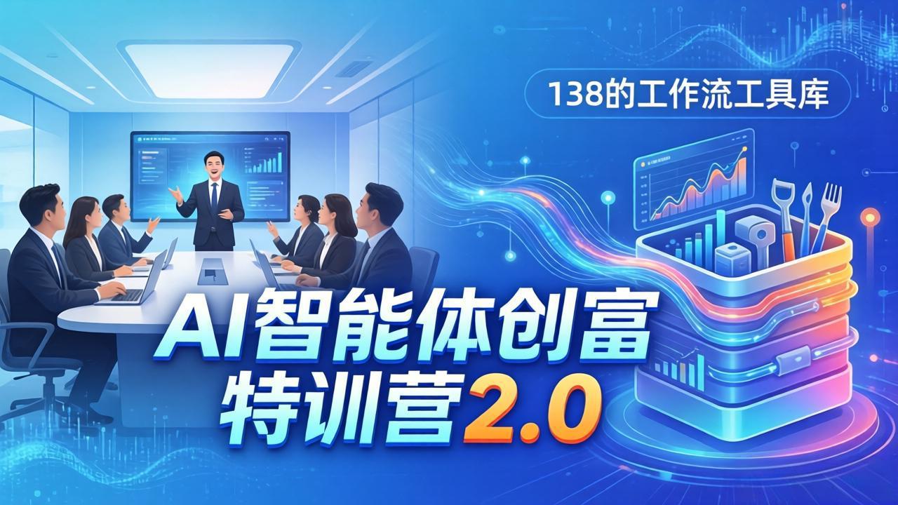 (17833期)AI智能体创富训练营2.0:3天闭门直播+视频课+工具库,从0到1搭建智能体附138个工作流